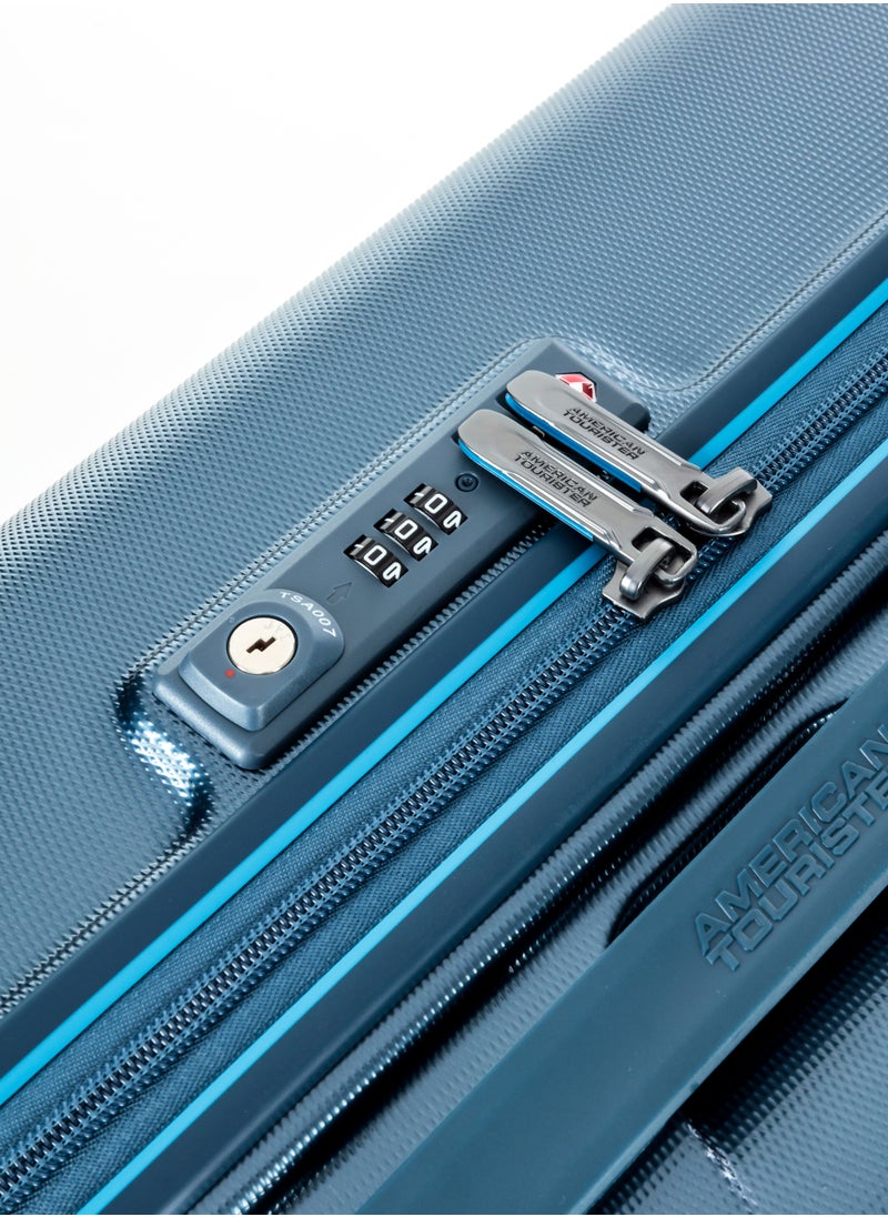 AMERICAN TOURISTER TECHNUM 55 TSA Metallic BLUE-Cabin size Hard Luggage  - Image 5