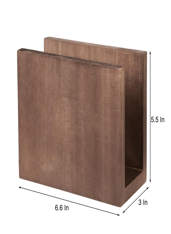 VERGOODR Rustic Wooden Paper Napkin Holder Farmhouse Napkin Storage Dispenser For Tables Kitchen Office Accessories for Restaurants, Dining Home Decor, Nature Vintage Home Gift Bar Decor (brown) - Image 4