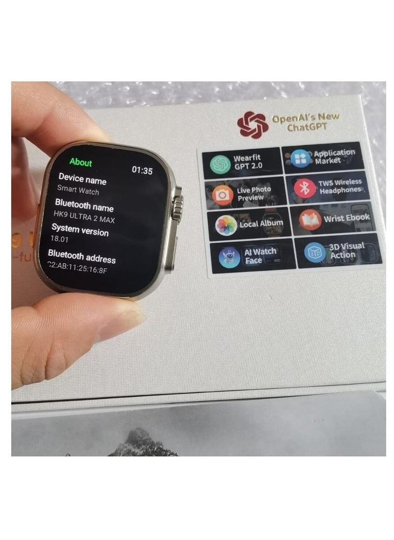 2024 HK9 Ultra 2 MAX AMOLED  Smart Watch OpenAl's New ChatGPT Wearfit GPT 2.0 Application Market Live Photo Preview TWS Wireless Headphones Local Album Wrist Ebook 3D Visual Action - pzsku/Z5E7932CFD3CEA7F4CCFCZ/45/_/1717769956/ed283463-8bb5-45c8-b607-3c4872133097