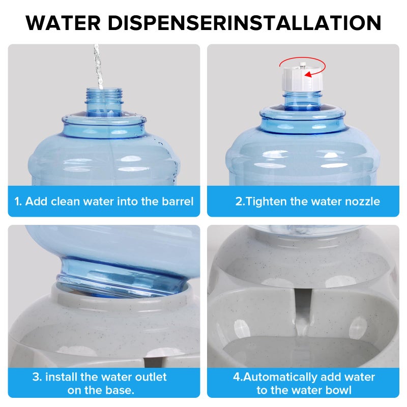 Kenond Water Dispenser Station for Large Dogs,3 Gallon/11L Gravity Automatic Feeder, Dog Water Bowl Dispenser,Large Size Dog Drinking Fountain - Image 5
