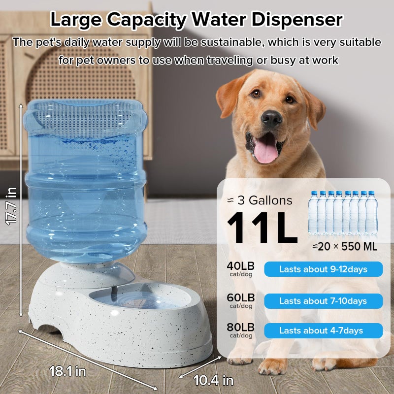 Kenond Water Dispenser Station for Large Dogs,3 Gallon/11L Gravity Automatic Feeder, Dog Water Bowl Dispenser,Large Size Dog Drinking Fountain - Image 2