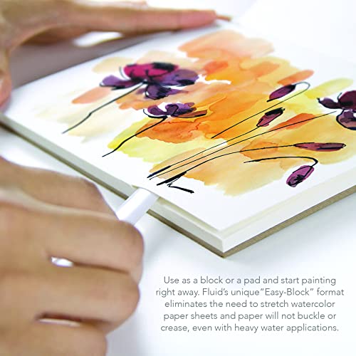 Fluid Artist 140LB Watercolor Paper Block, 6x6, Cold Press, 15 Sheets - Image 3