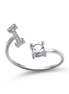 Taiahiro Fashion classic diamond ring: Creative adjustable open couple ring, English letter design 