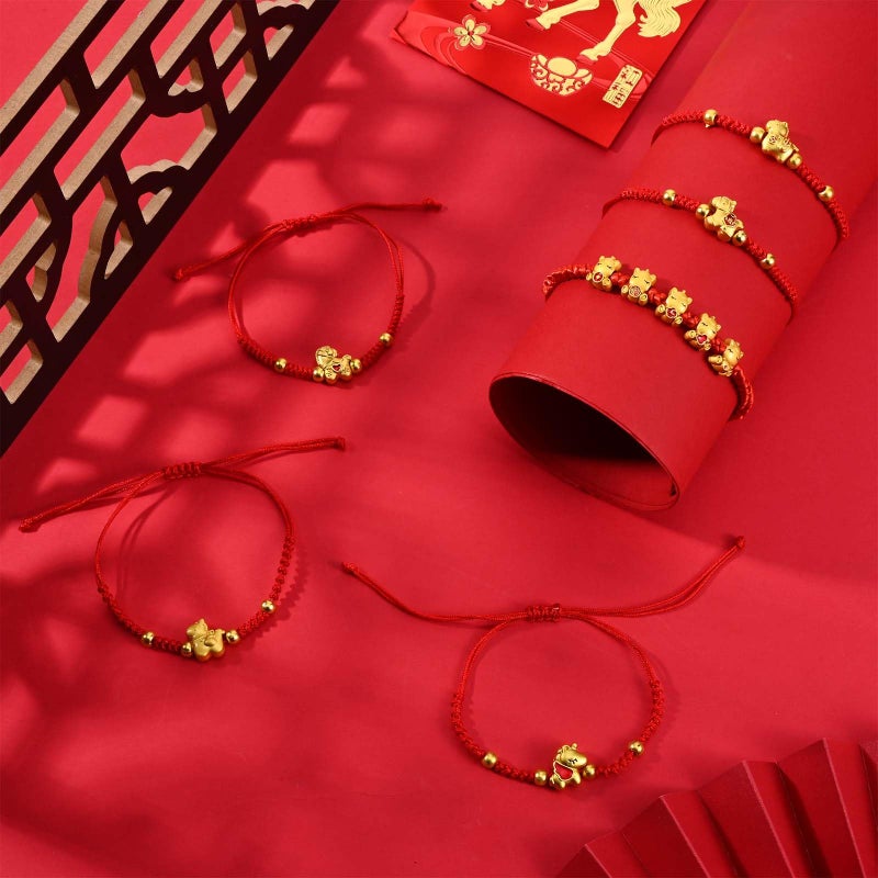 Matiniy Chinese New Year Beaded Charm Bracelets Year of The Horse 2026 Bracelet Red String Gold Horse Charm Beaded Bracelets for Chinese New Year Gift Good Luck - Image 5