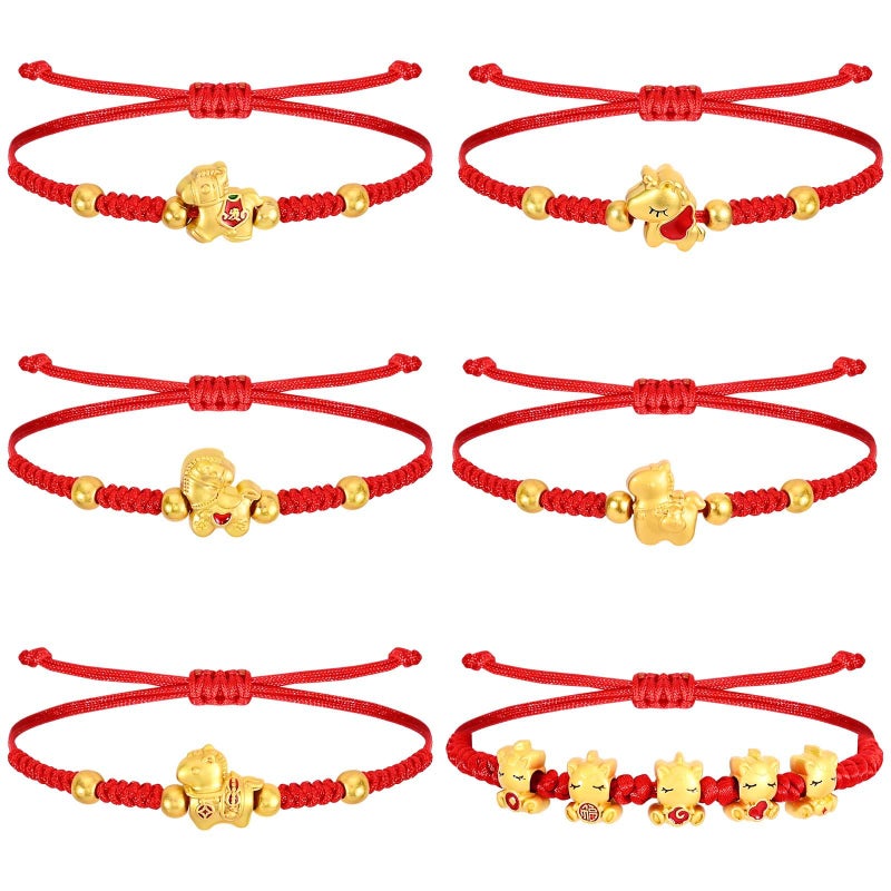 Matiniy Chinese New Year Beaded Charm Bracelets Year of The Horse 2026 Bracelet Red String Gold Horse Charm Beaded Bracelets for Chinese New Year Gift Good Luck - Image 1