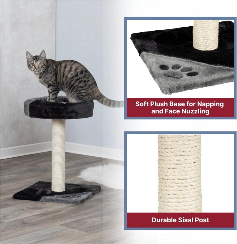 Trixie Tarifa Cat Scratching Post 20.5 Inch - Cat Scratcher with Soft Fabric Covering Base and Durable Sisal Rope - with Padded Platform - in Gray/Black - Image 5