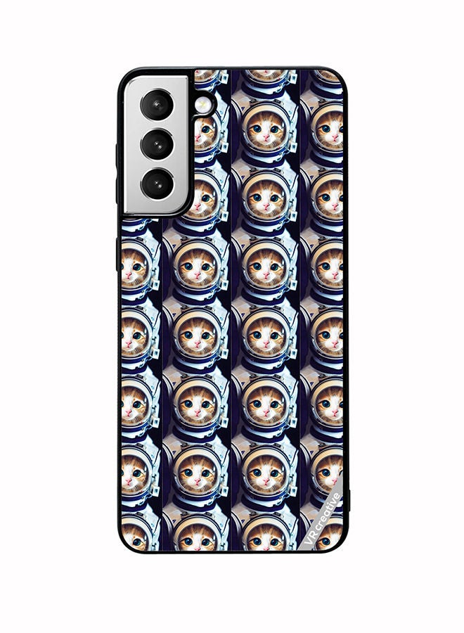 VR CREATIVE Protective Case Cover For Samsung Galaxy S22 5G Cat Face Inside Astronauts Helmet Pattern Design Multicolour - Image 1