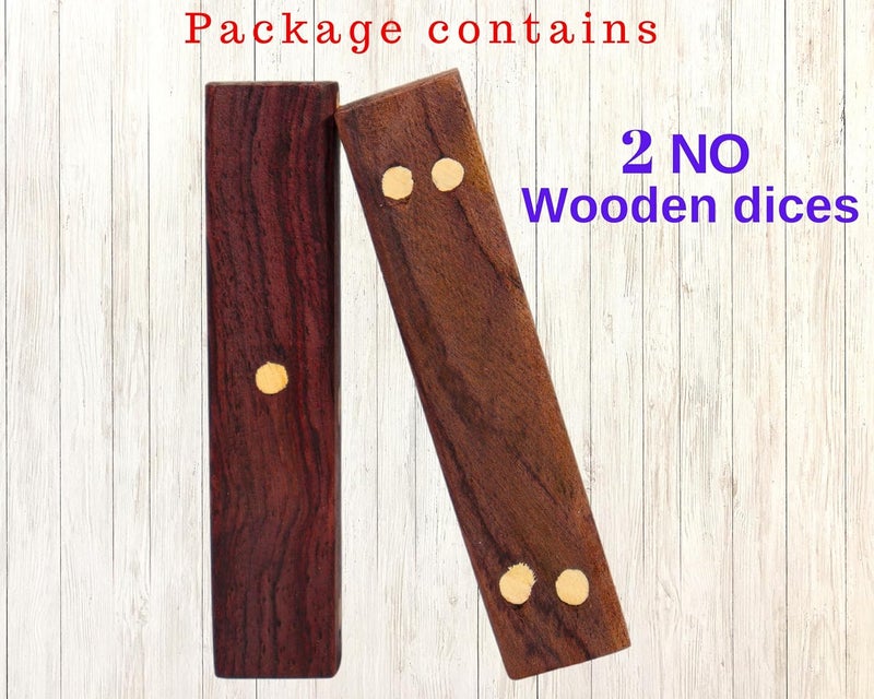 Pyengora Ludo Dice Set for Playing Snake Ladder Poker chip, Board Game Accessories, Pack of 2 no Wooden Dices - Image 2