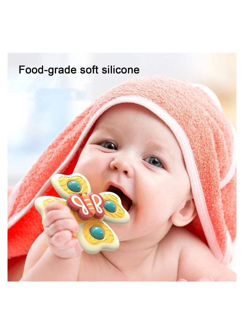 Y&D - Baby Cup Spinner Toy with Suction Cup, Bath Toys, Cartoon Spinning Lovely Gift for and Children BPA Free 3 Pack - Image 1