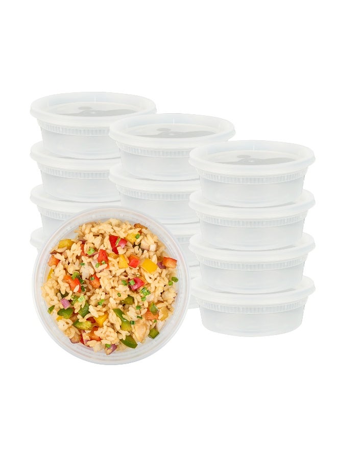 Restaurantware - Asporto 8 Ounce Deli Containers With Lids, 100 Microwavable Round Soup Containers - Clear Plastic Lids Included , Do Not Contain BPA, Clear Plastic Soup Containers, Disposable - Image 1