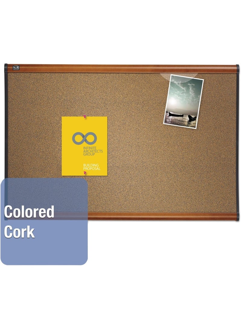 Quartet Quartet B243LC Prestige Bulletin Board, Brown Graphite-Blend Surface, 36 x 24, Cherry Frame - Image 2