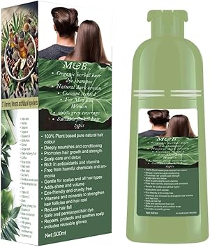 M&B MB Natural herbal organic Hair Shampoo 100 halal and PlantBased 500ml Dark brown - Image 1