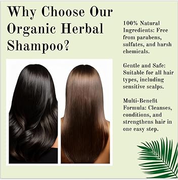 M&B MB Natural herbal organic Hair Shampoo 100 halal and PlantBased 500ml Dark brown - Image 4