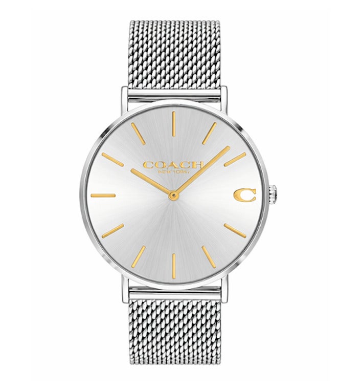 COACH Charles Silver Dial Silver Mesh Bracelet Watch for Men - 14602439 - Image 1