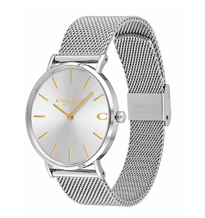 COACH Charles Silver Dial Silver Mesh Bracelet Watch for Men - 14602439 - Image 2