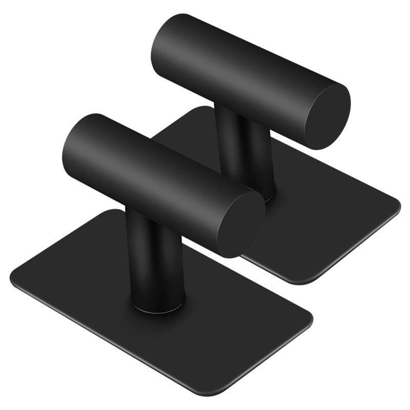 2 Pack Heavy Duty Stainless Steel Self Adhesive Hooks No Drill Wall Mount Towel Holder - Image 2