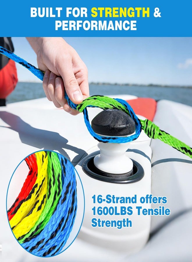 SCYONBARCO 75FT Radius Handle Ski Ropes for Water Skiing, Floating Wakeboard Rope and Handle, 4-Section Water Ski Rope, Wakeboard Tow Ropes for Waterskiing, Wakeboarding, Kneeboarding, Watersports - Image 4