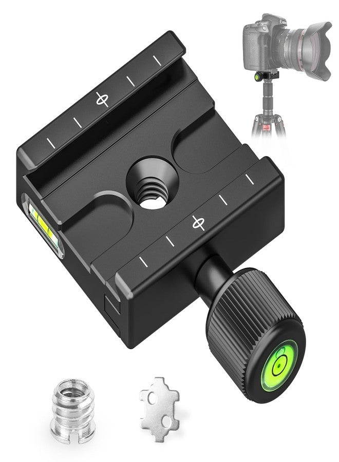 CAVIX QR-50 50mm Quick Release Clamp with 3/8"-1/4" Screw Adapter for Camera Tripod Head Compatible with Arca Swiss Type Plate - Image 1