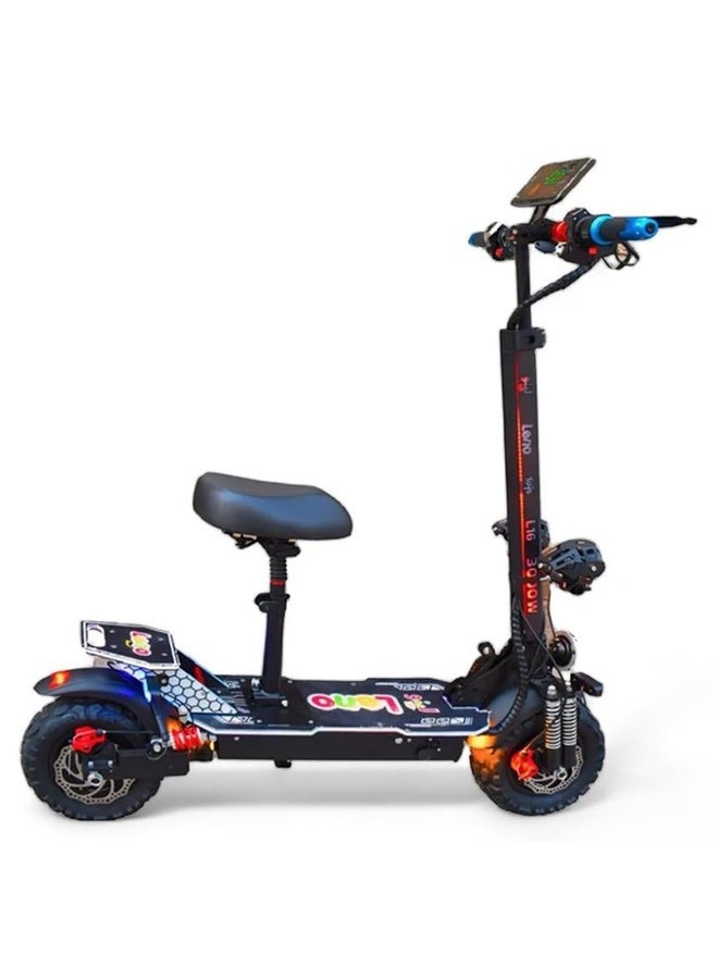The upgraded monster scooter is a 48V model with two 3000W motors and a 20000mAh battery.