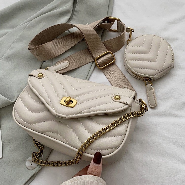 2022 New Bag Women'S Crossbody Red Summer Shoulder Bag Women'S Niche Design Chain Embroidery Thread Mother And Child Bag - Image 2