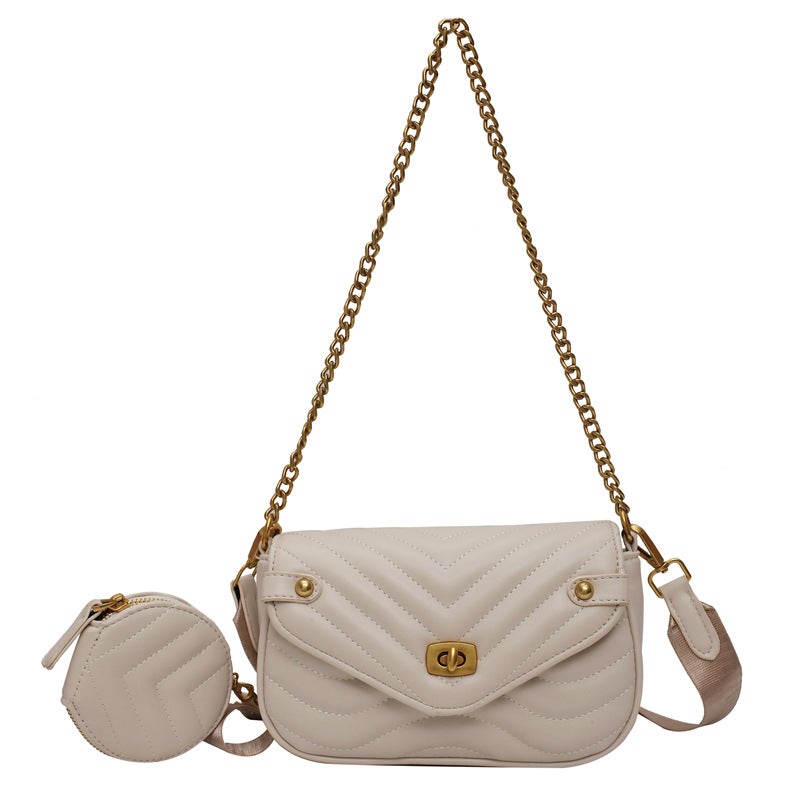 2022 New Bag Women'S Crossbody Red Summer Shoulder Bag Women'S Niche Design Chain Embroidery Thread Mother And Child Bag - Image 1