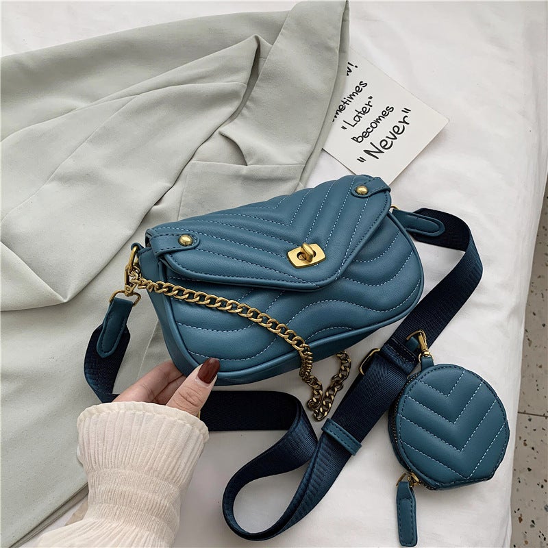2022 New Bag Women'S Crossbody Red Summer Shoulder Bag Women'S Niche Design Chain Embroidery Thread Mother And Child Bag - Image 4