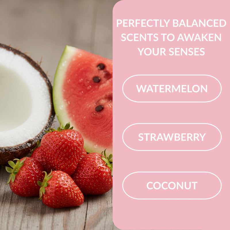 SpaScriptions Watermelon & Strawberry Exfoliating Body Wash - 32 fl oz Scented Natural Daily Cleanse Body Scrub Gel with Moisturizing Coconut Water for Smooth Radiant Refreshing Skin, Paraben Free - Image 4