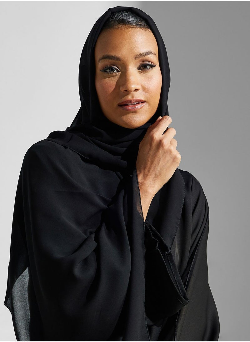 hayas closet - Embellished V-Neck Abaya - Image 1