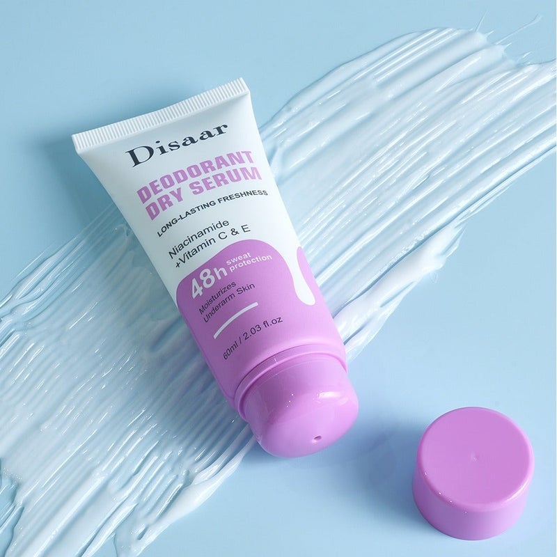 Disaar Deodorant Dry Serum Long-Lasting Freshness Niacinamide And Vitamin C And E 48H Sweat Protection Moisturizes Underarm Skin 60 ml - Image 5