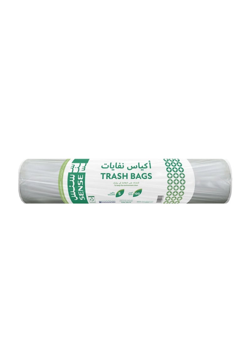 أكياس قمامة رول 5 جالون – 1000 كيس (10 رولات × 100)