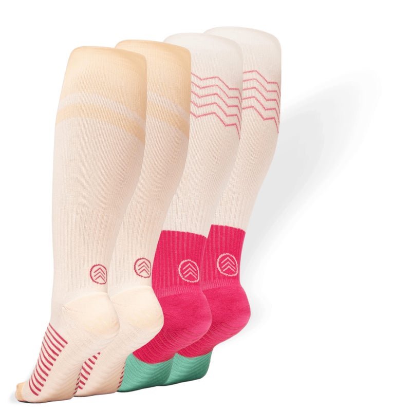 Gripjoy Compression Socks with Grips for Women & Men - 15-20mmHg - Knee High Non-slip Socks - Image 1