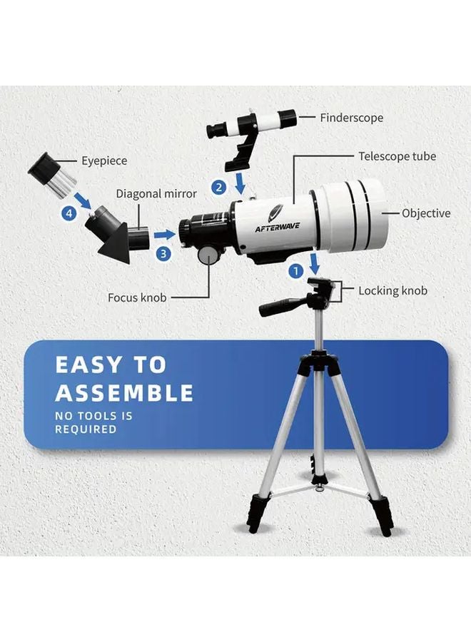 Afterwave 150X 70Mm Telescope 30XL1 SJJ Model With Tripod Phone Clip - Image 5