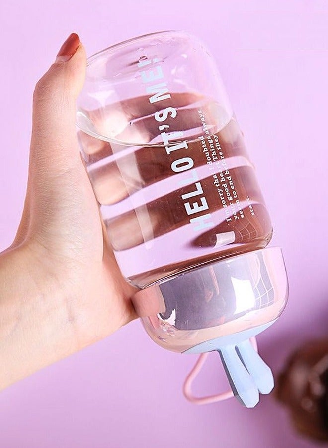 300ml Rabbit Ear Shape Kid Glass Water Bottle Trainer Cup Drink Learning - Image 3