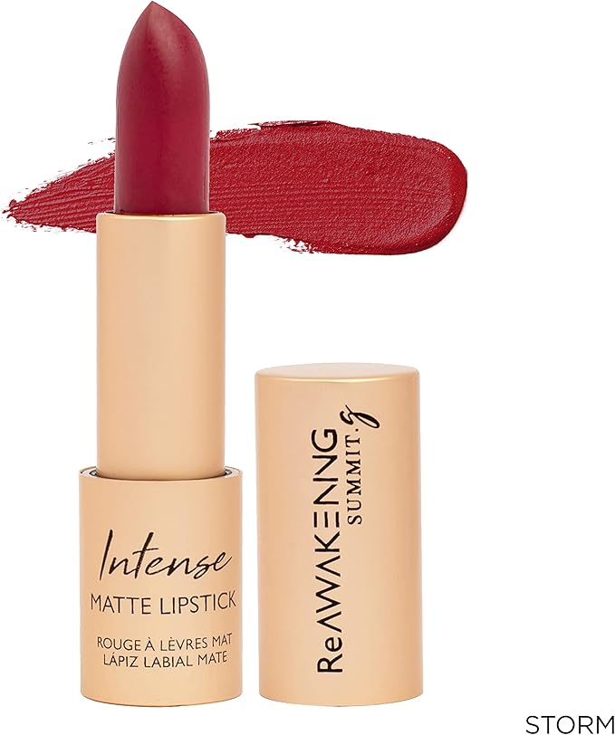 Intense Matte Dark Red Lipstick Magnetic Closure Easy application Cruelty Free Long lasting high pigmented Moisturies Nourishes Buildable Rich formula 42g Clandestine