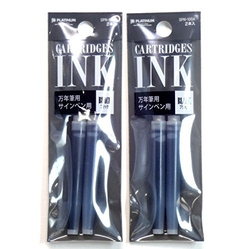Platinum Fountain Pen, New Preppy, Fine Nib, Black(PSQ-300#1) + Ink Cartridges SPN-100A#1 (Black) Set (Japan Import) [Komainu-Dou Original Package] - Image 3