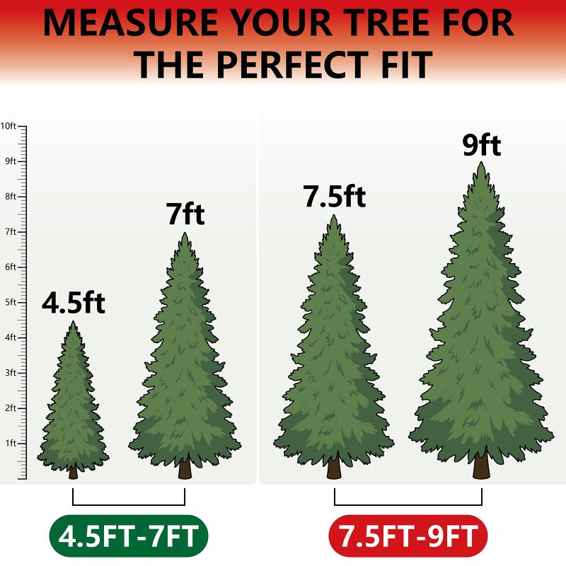 HOMEST Christmas Tree Storage Bag, Fits for 7.5-9 ft Xmas Artificials, Zippered Bag with Reinforced Carrying Handles and Wheels, Red (Bag Only) - Image 2