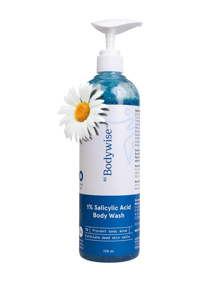 Be Bodywise 1% Salicylic Acid Body Wash Shower Gel | Prevents Body Acne, Bumpy skin, Exfoliates & Deep cleanses skin | Paraben & SLS free | Suitable for all skin types | 700ml - Image 1