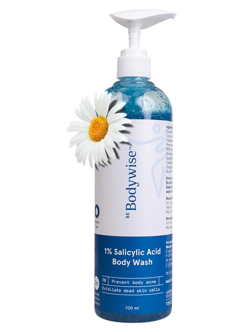 Be Bodywise 1% Salicylic Acid Body Wash Shower Gel | Prevents Body Acne, Bumpy skin, Exfoliates & Deep cleanses skin | Paraben & SLS free | Suitable for all skin types | 700ml - Image 1