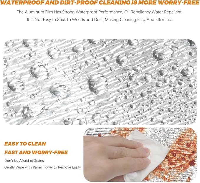 PIHARVA حصيرة نزهة من الألمنيوم 2x2م – بطانية خارجية قابلة للطي ومقاومة للماء | حصيرة سفر مقاومة للرطوبة للشاطئ، التخييم، الخيمة، المشي، الحديقة، السياحة وغطاء أرضي محمول - Image 4