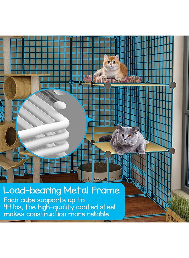 Generic Cat Cage Detachable Metal Wire Large Kitten Enclosure with Ladder Indoor Outdoor Kennels Playpen Crate Large Exercise Place for 1-4 Cat  - Image 3