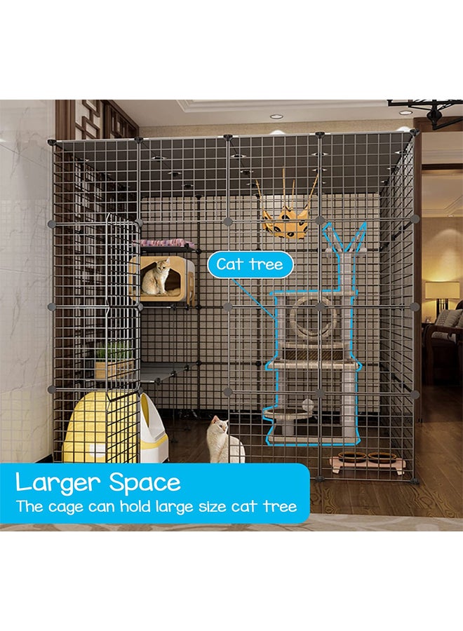 Generic Cat Cage Detachable Metal Wire Large Kitten Enclosure with Ladder Indoor Outdoor Kennels Playpen Crate Large Exercise Place for 1-4 Cat  - Image 5