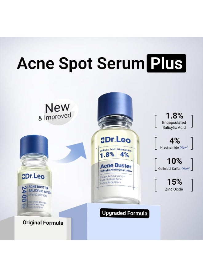 دكتور ليو سيروم بقعة حمض الساليسيليك 1.8% من دكتور ليو، علاج حب الشباب للبشرة الحساسة المعرضة لحب الشباب | نياسيناميد، تخفيف البثور بسرعة، يتلاشى علامات حب الشباب، بين عشية وضحاها وفترات الحيض، 0.33 اونصة سائلة - Image 2