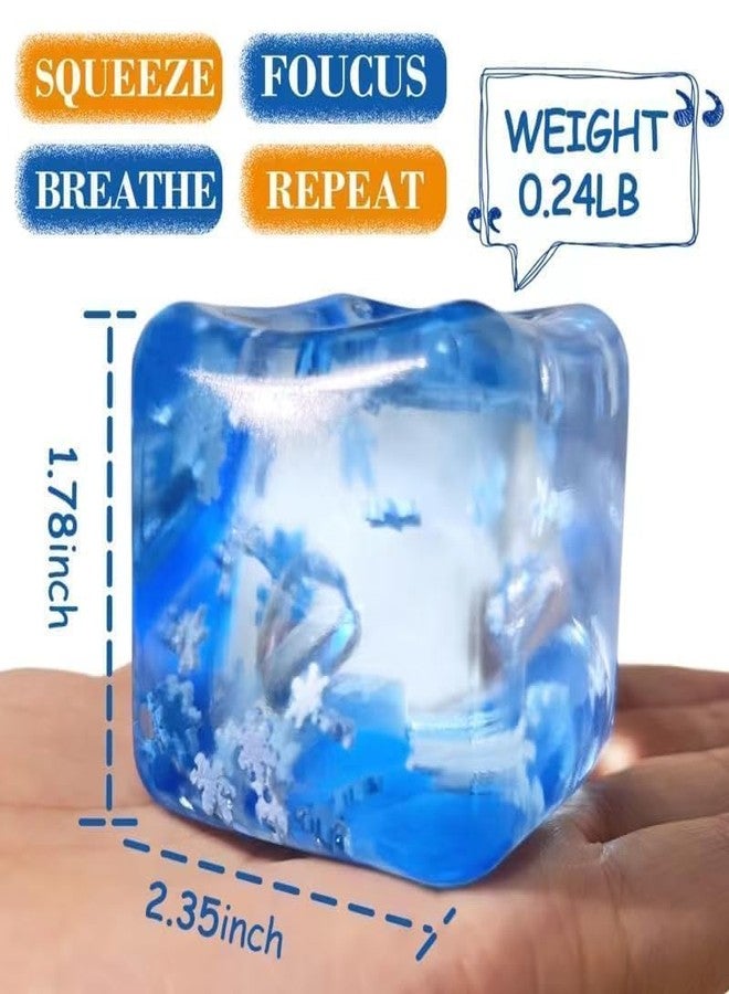 Vedanta Trends Snowflake Ice Cube Squishy Stress Ball | Slow Rising Fidget Toy for Kids & Adults | Squeeze Toy Big Sized - Image 2
