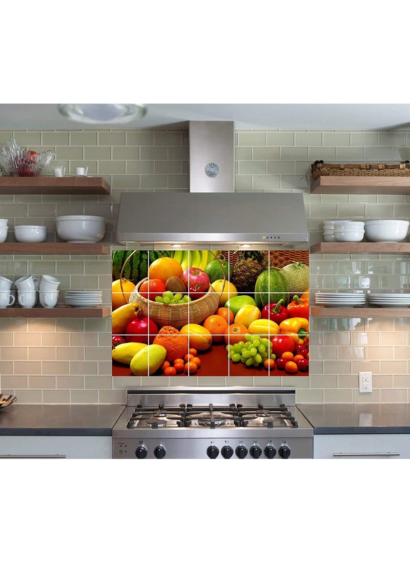 KC - KC (Kota Creations) Oil/Waterproof Self Adhesive Colourful Fresh Fruit PVC Kitchen Sticker/Wallpaper/Poster - Multicolour, 50 x 80 cm - Image 1