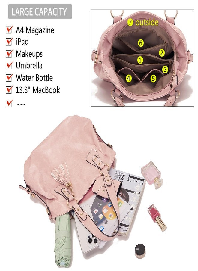 Soperwillton Fashion Handbag for Women Shoulder Bag Top Handle Satchel Hobo Tote Bag Purse Set 4pcs - Image 5