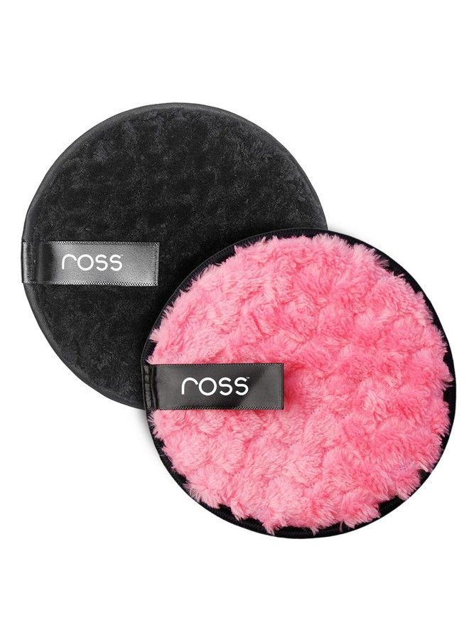 ROSS Reusable Multipurpose Makeup Removal Facial Cleansing Pads (Pack Of 2) Pink & Black ; Facial Makeup Remover Eye Makeup Remover & Foundation Simple Makeup Remover ; Safe For Dry & Sensitive Skin - Image 1