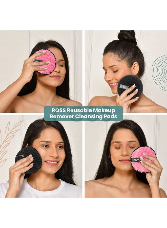 ROSS Reusable Multipurpose Makeup Removal Facial Cleansing Pads (Pack Of 2) Pink & Black ; Facial Makeup Remover Eye Makeup Remover & Foundation Simple Makeup Remover ; Safe For Dry & Sensitive Skin - Image 5