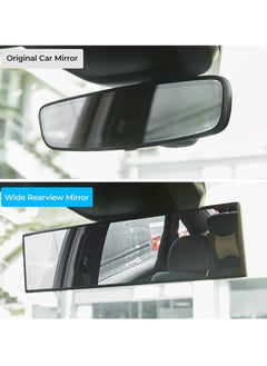 SYOSI Rear View Mirror, Universal 11.81 Inch Panoramic Convex Rearview Interior Clip-on Wide Angle Reduce Blind Spot Effectively for Car SUV Trucks  - Image 3