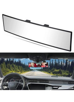SYOSI Rear View Mirror, Universal 11.81 Inch Panoramic Convex Rearview Interior Clip-on Wide Angle Reduce Blind Spot Effectively for Car SUV Trucks  - Image 2