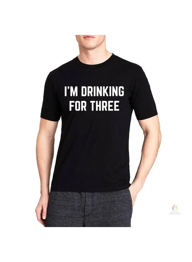 Matching Family Outfits  Matching Couple “I’m Eating for Two & I’m Drinking for Three” T-Shirt Set | Funny Pregnancy Announcement Cotton Tees | Matching Family Outfits  | Best Price UAE